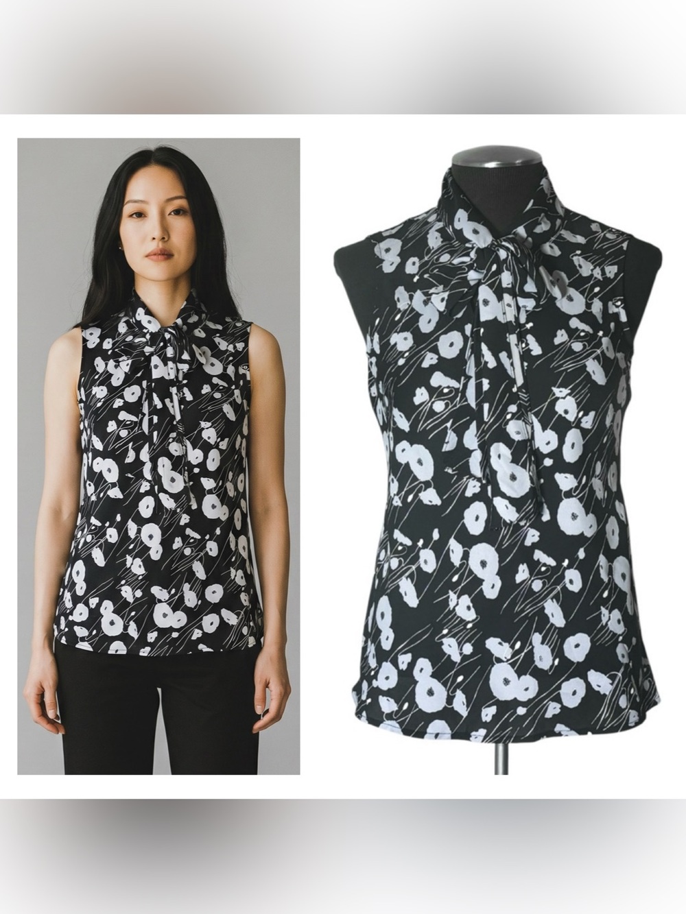 🆕 Bar III – Floral Sleeveless Tie Front Top – Small – Macy’s – NWT